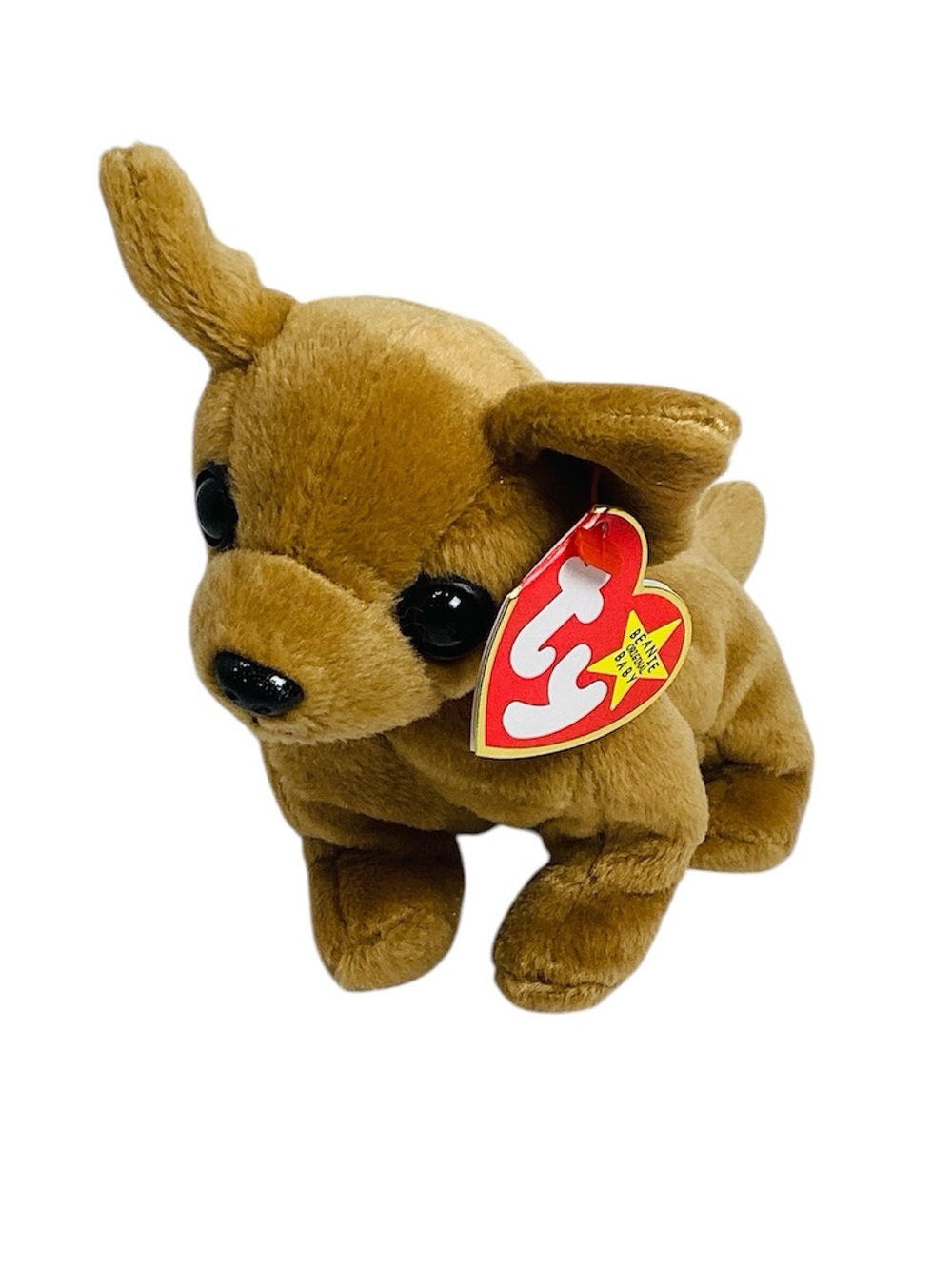🐵 TY “Tiny” Beanie Baby Chihuahua with Red Heart Tag